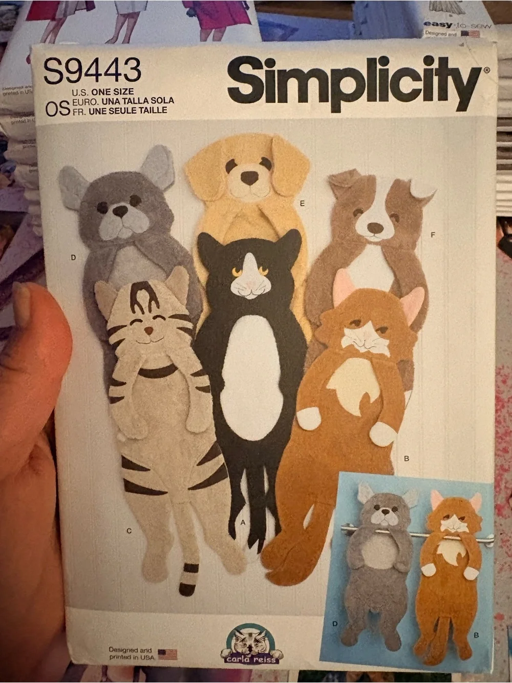 BN UNCUT SIMPLICITY 9443 OS SEWING PATTERNS ANIMAL TOWELS